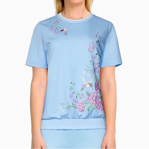 2 Alfred Dunner Embroidered Short Sleeve Knit Tops 3X Cottagecore - Picture 2 of 13